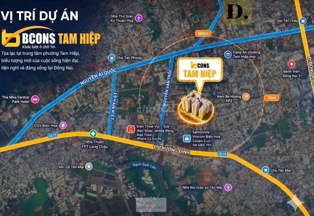 CHÍNH THỨC NHẬN ĐẶT CHỖ CĂN HỘ BCONS ĐƯỜNG PHAN TRUNG, TAM HIỆP,Đ.NAI