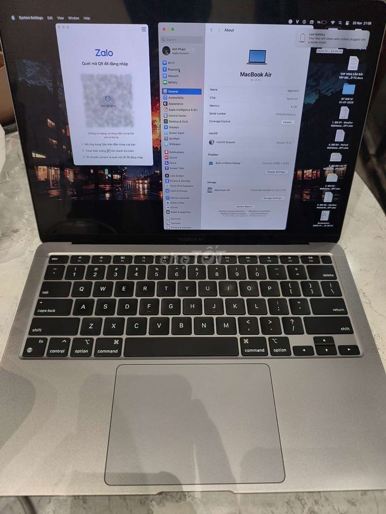 Apple MacBook Air M1 13.3 inch 8GB/256GB. Mua bán Laptop tại Thị xã Phú Mỹ Bà Rịa - Vũng Tàu được đăng bởi Phạm Ngọc Anh hình 1