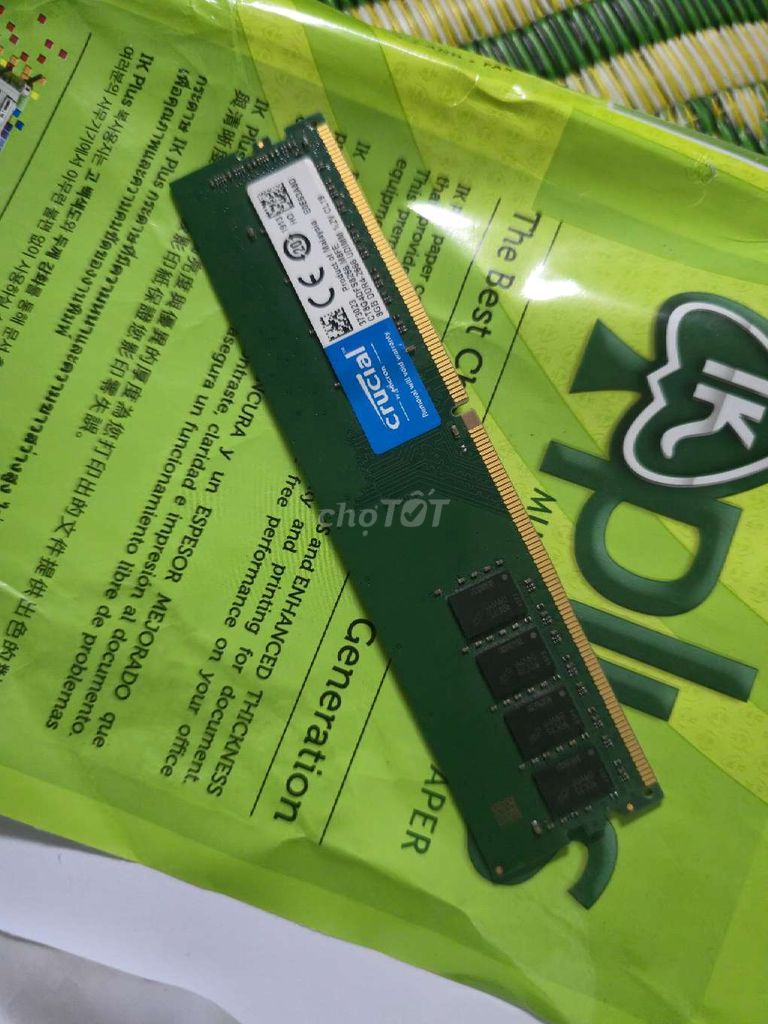 RAM Crucial DDR4 8GB 2666 UDIMM Xanh lá Mới 99%. Mua bán Linh kiện (RAM, Card...) tại Thành phố Tuyên Quang Tuyên Quang được đăng bởi Bùi Thanh Hải hình 1