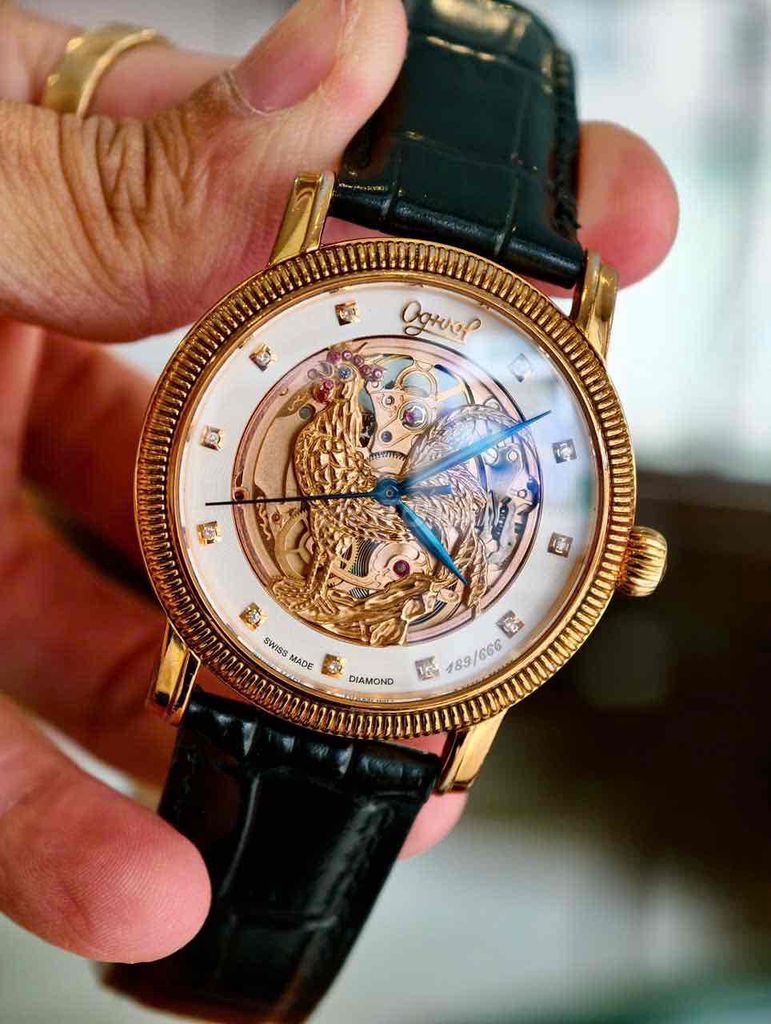 Đồng hồ Ogival Kim Kê Skeleton Diamond 42mm. Mua bán Đồng hồ tại Quận Hoàng Mai Hà Nội được đăng bởi Anh Tuấn hình 1