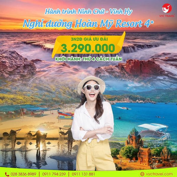 TOUR NGHỈ DƯỠNG HOÀN MỸ NINH CHỮ RESORT 4* | 3N2Đ