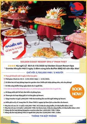 Khuyến Mãi Lễ 30/4 & 1/5/2025 Golden Coast Resort. Du lịch tại Quận 8 Tp Hồ Chí Minh được đăng bởi Tran Van Huan