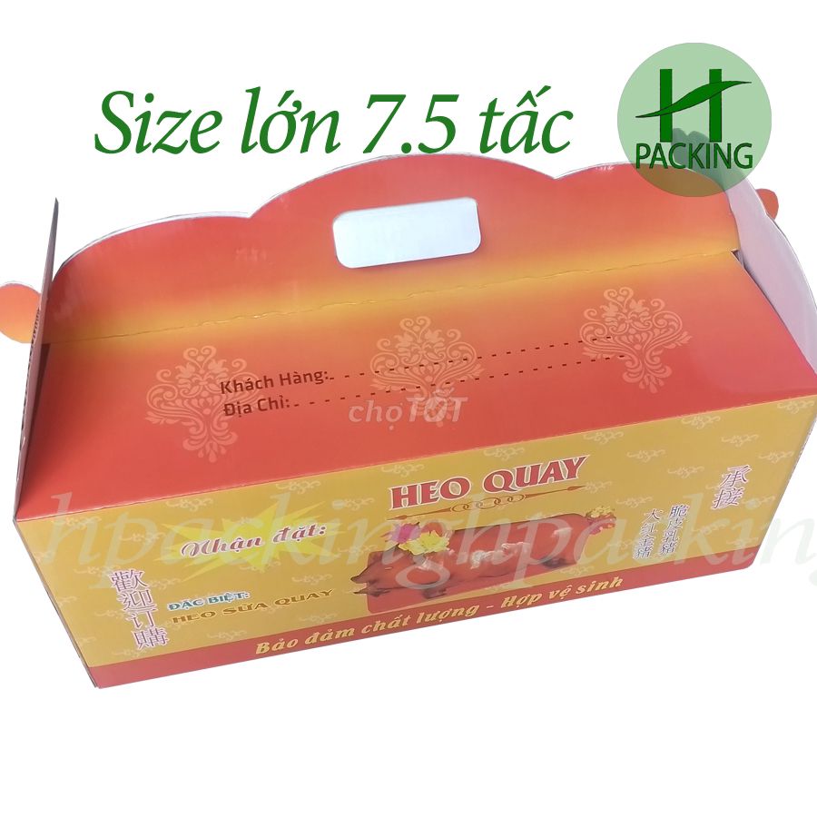 Thùng heo quay in sẵn size lớn dài 75 cm