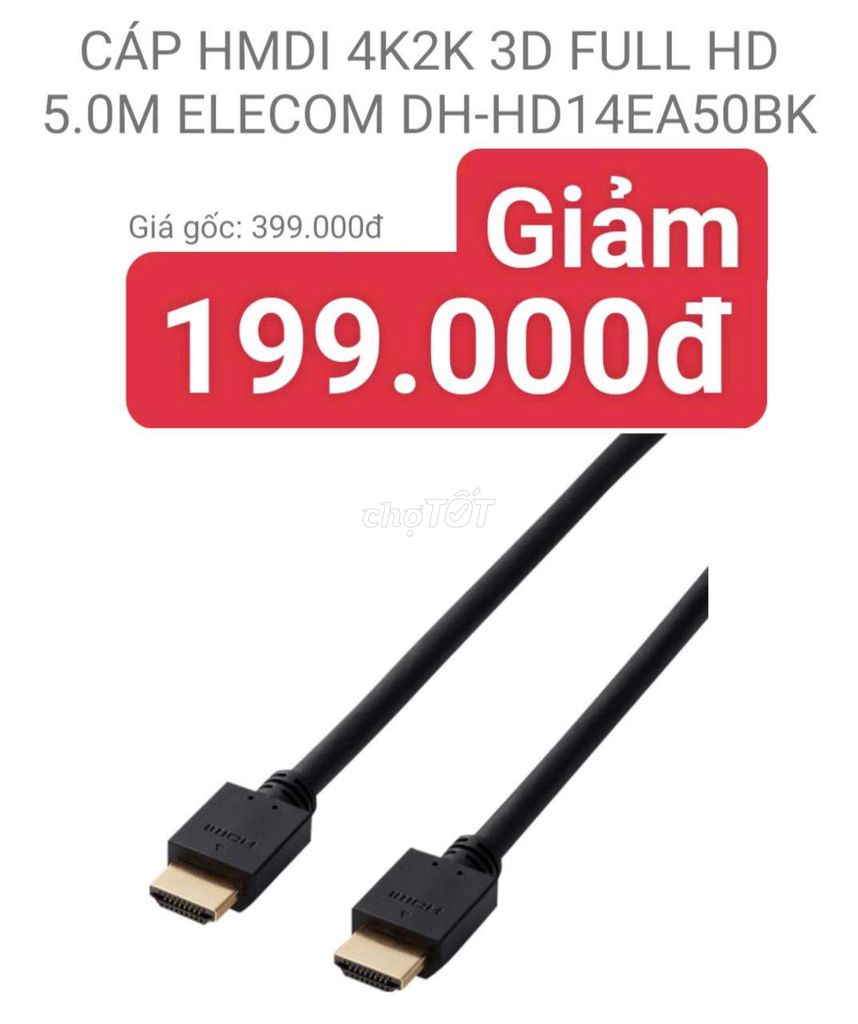 Cáp HDMI Elecom DH-HD14EA50BK 5m