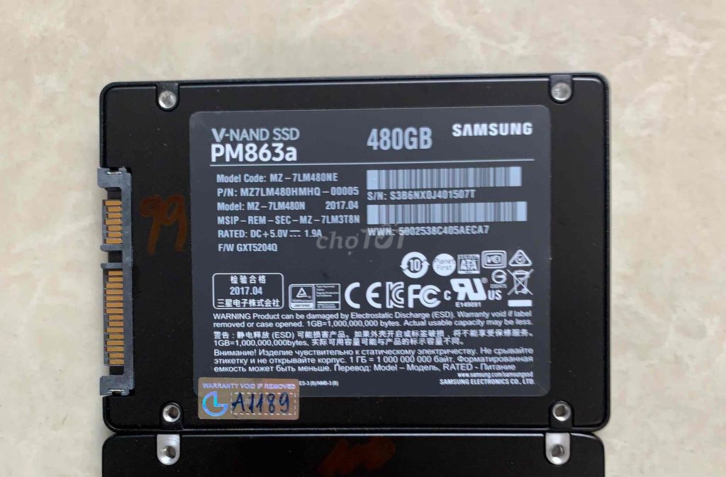 Ổ cứng SSD Samsung PM863a 480GB sk98%. Mua bán Linh kiện (RAM, Card...) tại Quận Tân Phú Tp Hồ Chí Minh được đăng bởi Nguyễn Phong hình 1