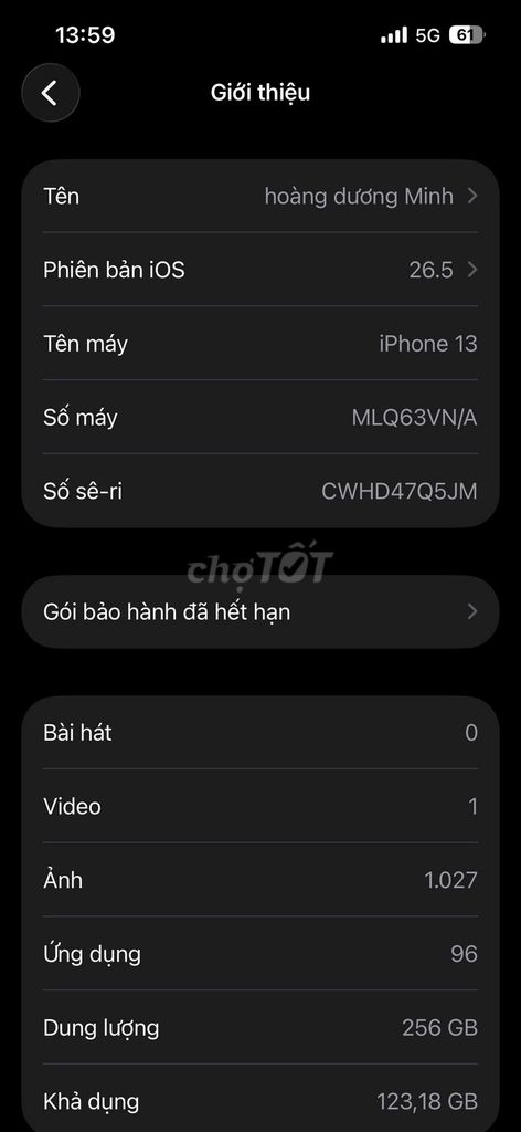 iPhone 13 256GB Đen Việt Nam. Mua bán Điện thoại tại Thành phố Biên Hòa Đồng Nai được đăng bởi Dương hình 1