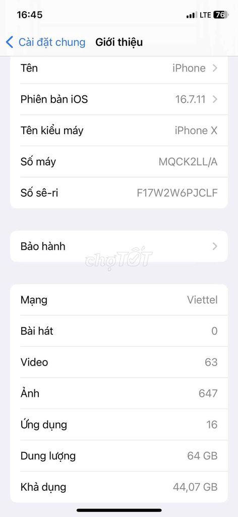 Apple iPhone X 64GB Đã qua sử dụng. Mua bán Điện thoại tại Quận Cầu Giấy Hà Nội được đăng bởi dũng hình 1