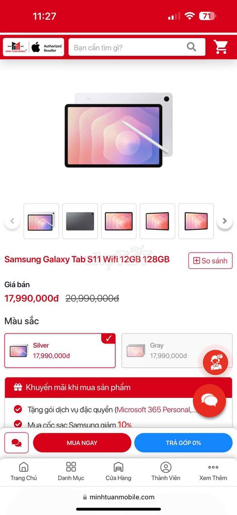Samsung Galaxy Tab S11 Wifi 12GB/128GB. Mua bán Máy tính bảng tại Quận Tân Phú Tp Hồ Chí Minh được đăng bởi Nguyễn ngọc anh hình 1
