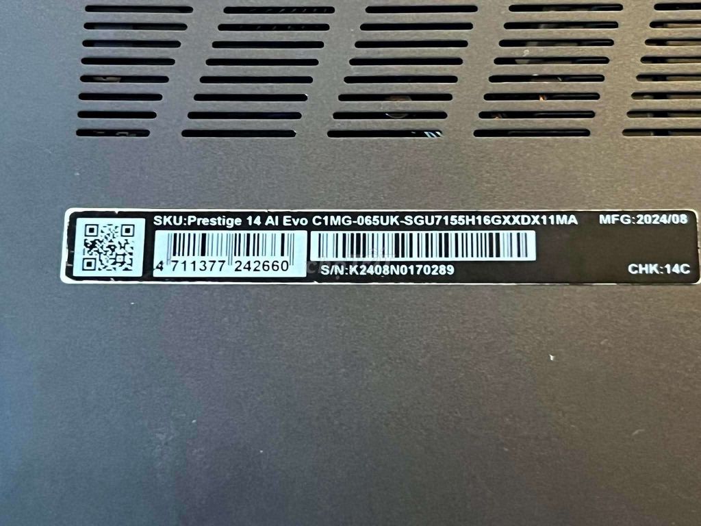 XÁC MSI Prestige 14 AI Evo Ultra 7 chết main. Mua bán Laptop tại Quận 10 Tp Hồ Chí Minh được đăng bởi trương hửu tình hình 1