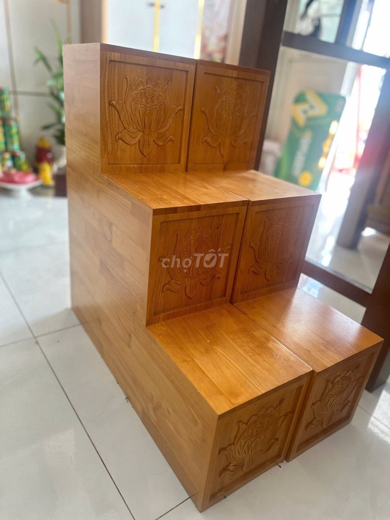 Tam cấp bàn thờ Gỗ Nâu vàng Đại. Mua bán Nội thất, đồ gia dụng khác tại Huyện Nhà Bè Tp Hồ Chí Minh được đăng bởi Tên chưa cung cấp hình 1