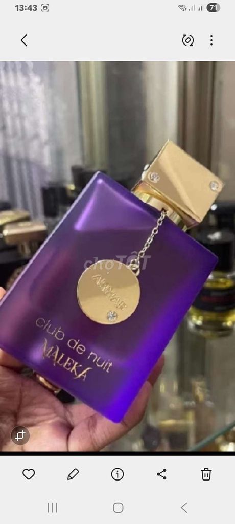 Nước hoa Club De Nuit Maleka 100ml Nữ. Mua bán Nước hoa tại Quận Tân Bình Tp Hồ Chí Minh được đăng bởi Hiền nguyễn hình 1