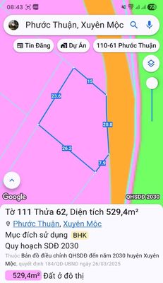 530m2 View Rừng Hồ Tràm- Cách biển 4km- Thích hợp Homestaynghỉ dưỡng