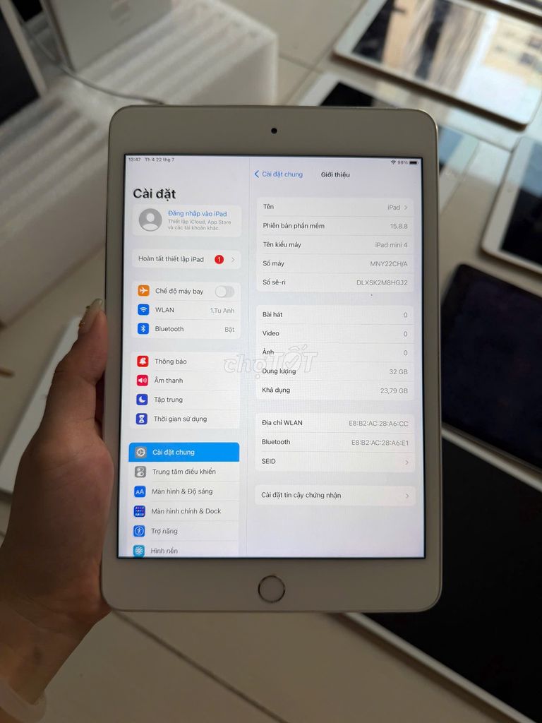 Apple iPad Mini 4 Wifi 32GB Bạc. Mua bán Máy tính bảng tại Thành phố Biên Hòa Đồng Nai được đăng bởi Huy hình 1