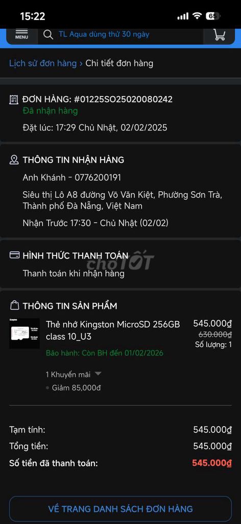Thẻ nhớ Kingston MicroSD 256GB. Mua bán Phụ kiện (Màn hình, Chuột...) tại Quận Sơn Trà Đà Nẵng được đăng bởi Khan hình 1