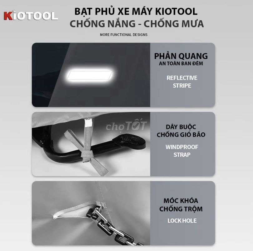 Bạt phủ xe máy KIOTOOL vải chống nước. Mua bán Phụ tùng xe tại Quận Sơn Trà Đà Nẵng được đăng bởi isa Truong hình 5