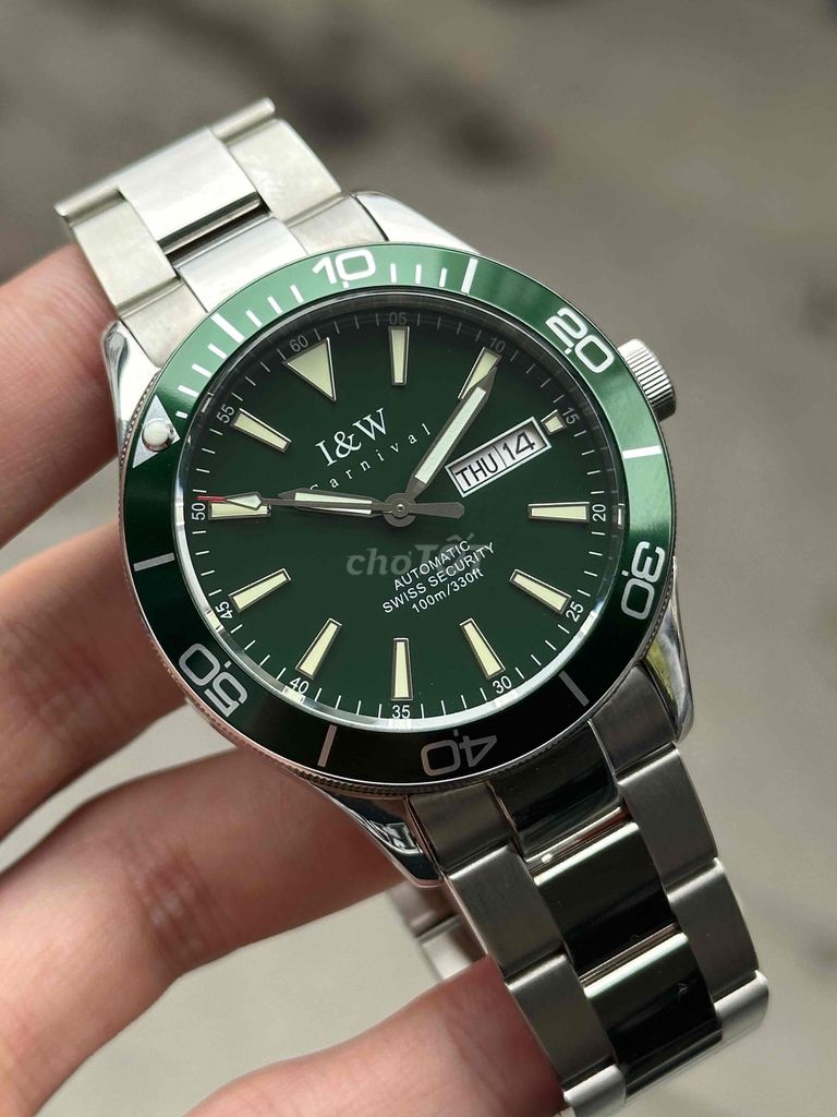 Đồng hồ I&W Carnival Nam Xanh emerald. Mua bán Đồng hồ tại Thành phố Hạ Long Quảng Ninh được đăng bởi Duy Watch hình 1