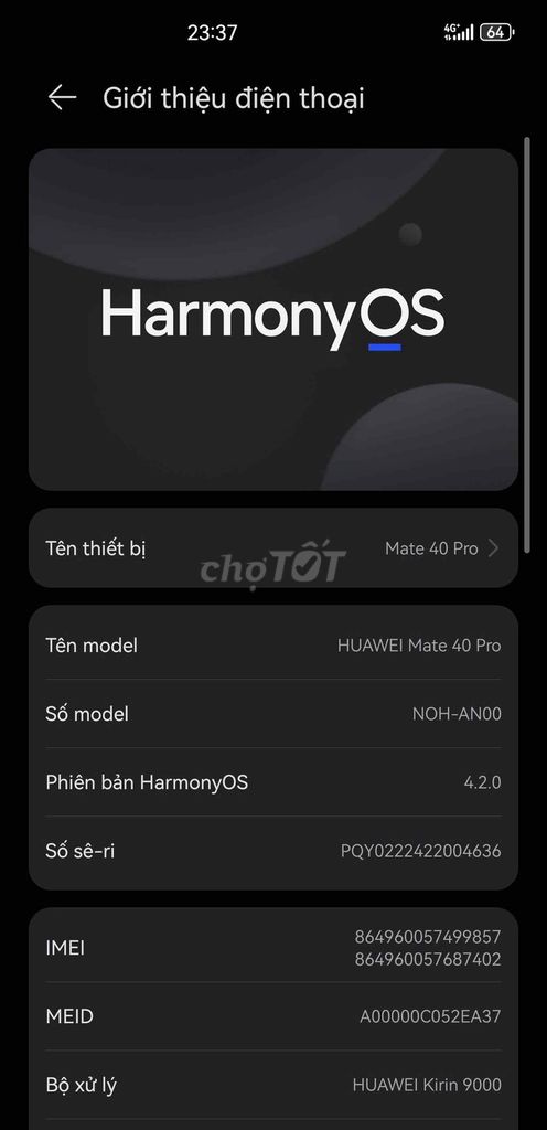 Huawei Mate 40 Pro 256GB Đen. Mua bán Điện thoại tại Thành phố Thủ Dầu Một Bình Dương được đăng bởi Bảo Lê Chí hình 1