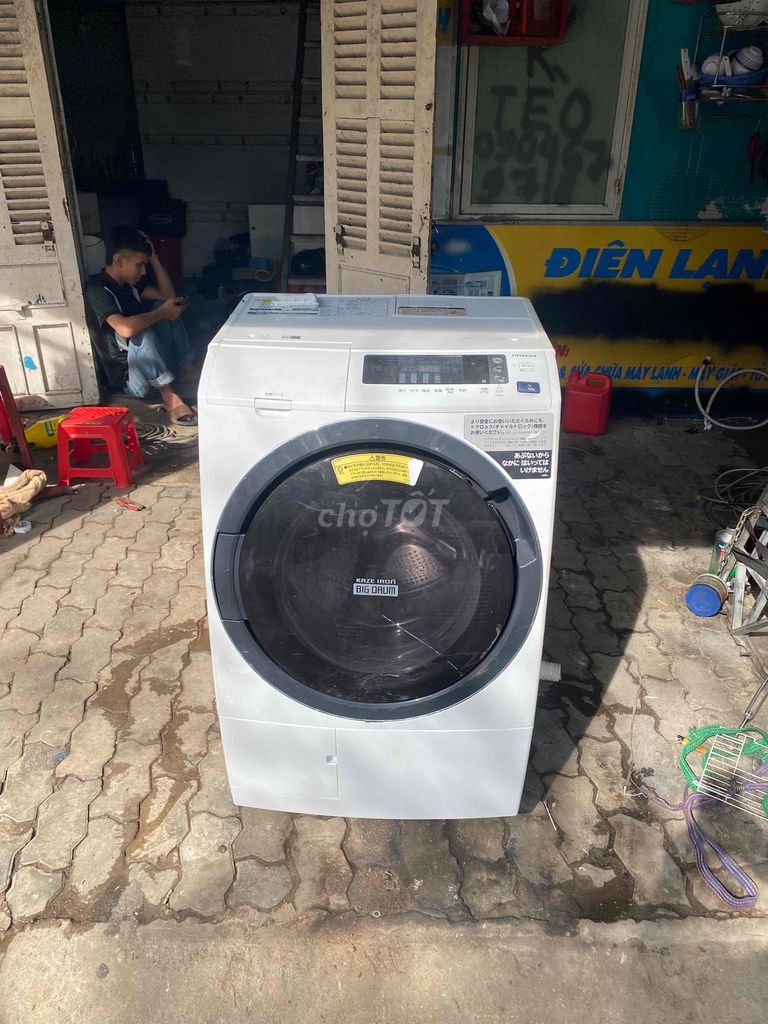 Máy giặt Hitachi Big Drum Trắng. Mua bán Máy giặt tại Quận Liên Chiểu Đà Nẵng được đăng bởi Cơ điện lạnh Thiện Phúc hình 1