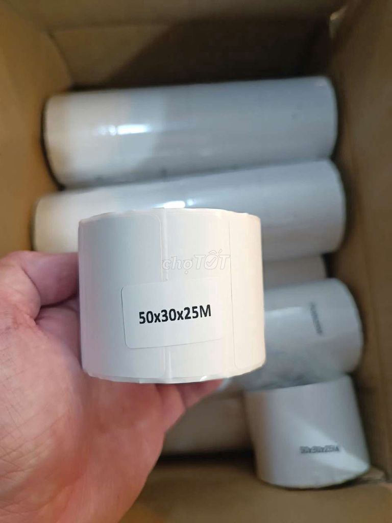 Giấy in tem decal nhiệt trắng 50x30mm. Mua bán Đồ dùng văn phòng tại Thành phố Đà Lạt Lâm Đồng được đăng bởi Tuandalat hình 1