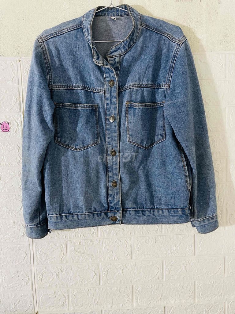 Jacket Denim Cổ Tàu