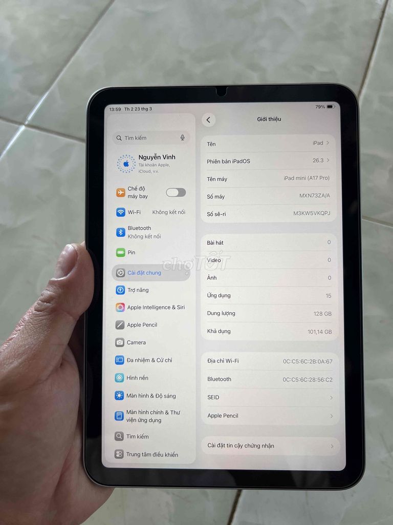 Apple iPad mini 128GB Xám zin. Mua bán Máy tính bảng tại Huyện Krông Năng Đắk Lắk được đăng bởi Nguyễn Vinh hình 1