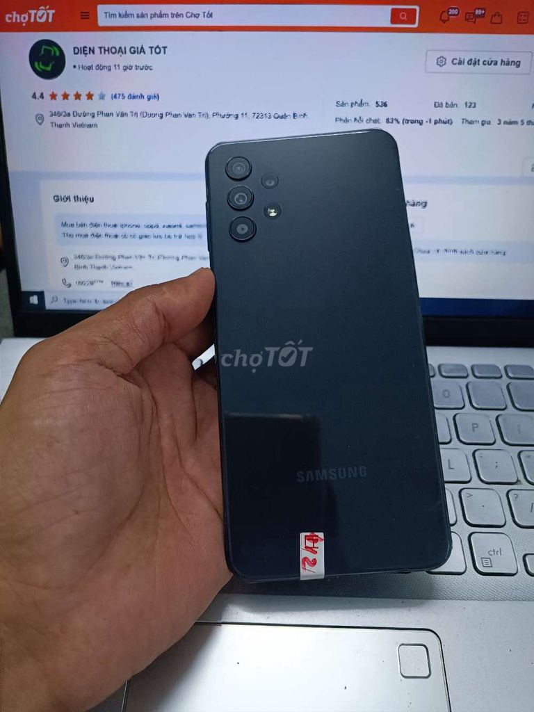 SAMSUNG A32 5G 4GB.128GB PIN 5000 DIMEN 720G MƯỢT. Mua bán Điện thoại tại Quận Bình Thạnh Tp Hồ Chí Minh được đăng bởi Dân Mobile hình 1