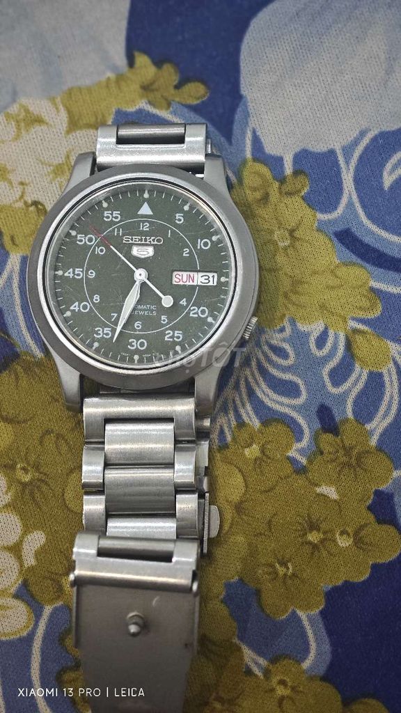 Đồng hồ Seiko 5 Nam 37mm Xanh quân đội Thép. Mua bán Đồng hồ tại Thành phố Buôn Ma Thuột Đắk Lắk được đăng bởi Hoa Anh Túc hình 1