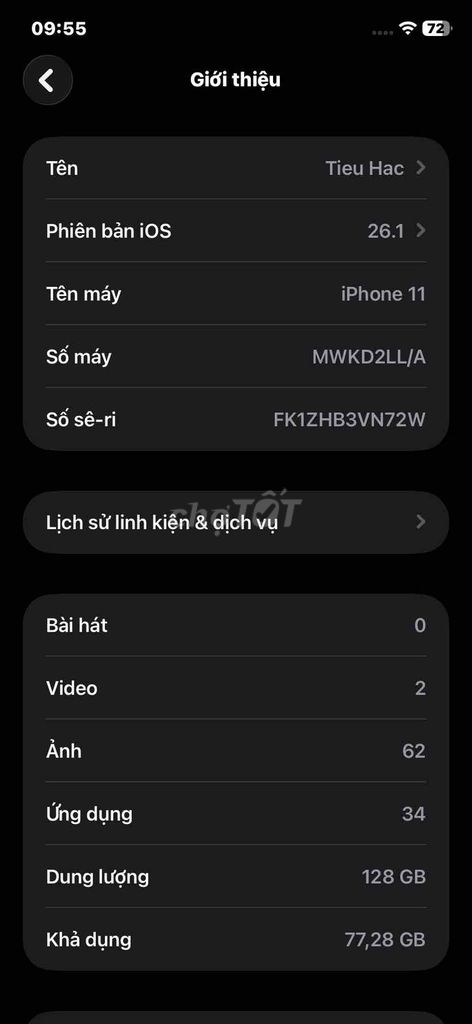 Apple iPhone 11 128GB Lỗi camera. Mua bán Điện thoại tại Huyện Lạc Sơn Hòa Bình được đăng bởi Hắc hình 1