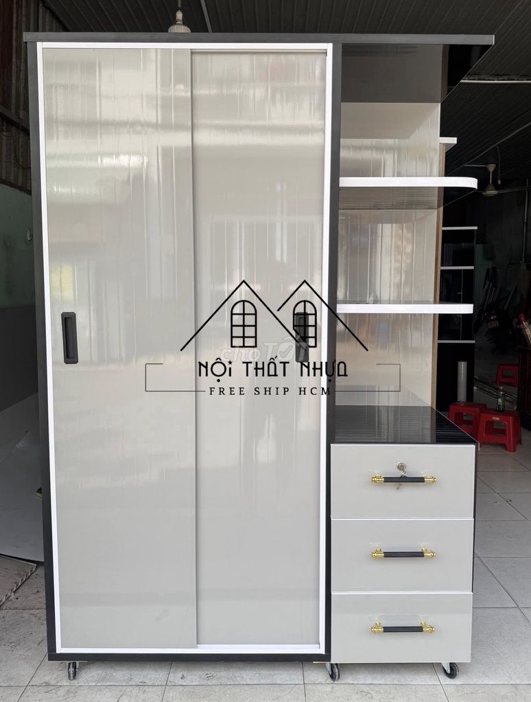 Tủ quần áo Nhựa Xám Mới. Mua bán Tủ, kệ gia đình tại Huyện Cần Giuộc Long An được đăng bởi Nội thất giá xưởng hình 1
