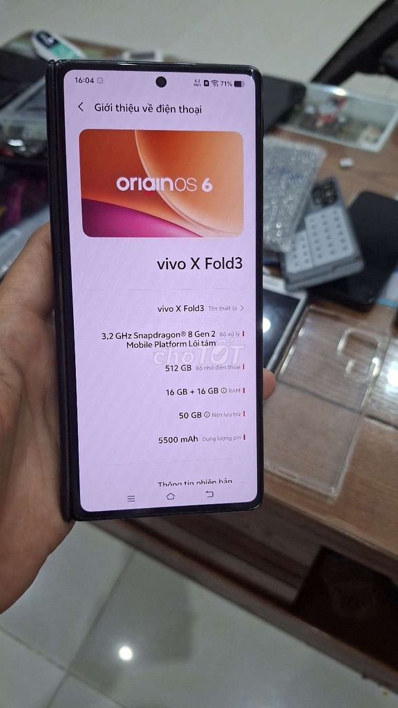 vivo x fold 3.  ram 16 /512g zin full cn . Mua bán Điện thoại tại Huyện Gia Lâm Hà Nội được đăng bởi Hoàng Ngọc hình 1