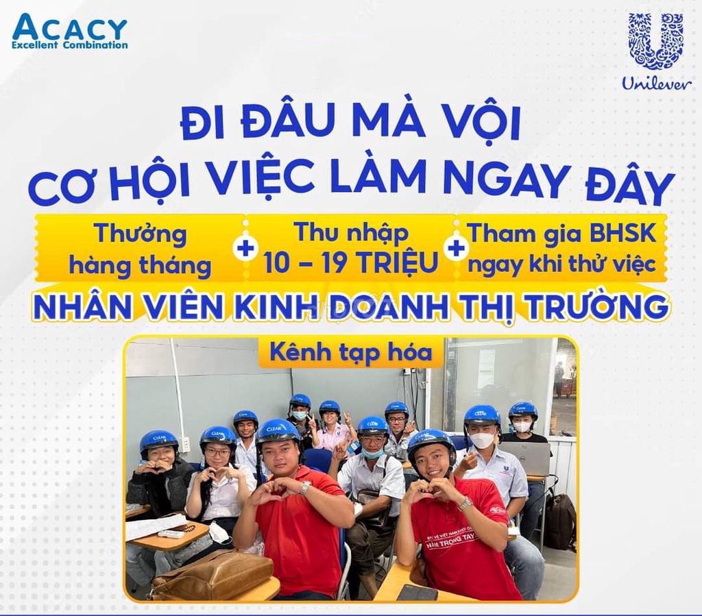 TUYỂN SALE THỊ TRƯỜNG UNILEVER