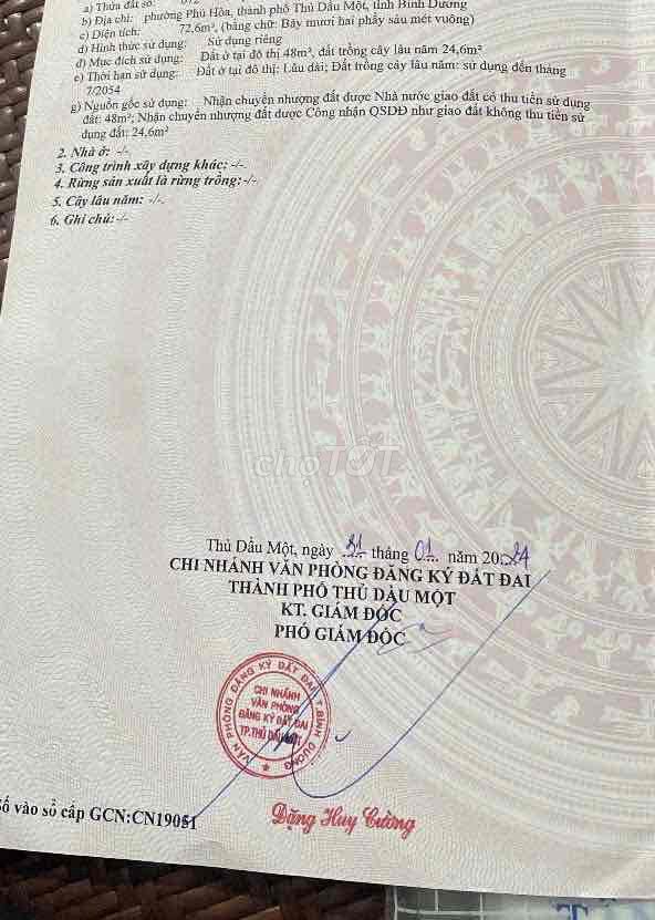 BÁN NHÀ 1TRÊT 2 LẦU ĐƯỜNG NHỰA 5M.phú hoà.tdm