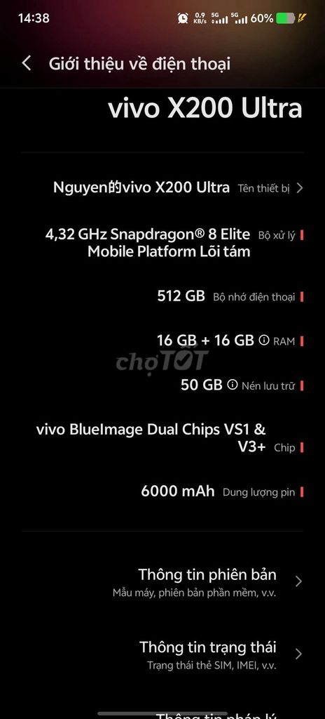 Vivo X200 Ultra 16/512 fullbox máy đẹp 99 pin97. Mua bán Điện thoại tại Huyện Bình Chánh Tp Hồ Chí Minh được đăng bởi Cao Nguyên Lê Vũ hình 1