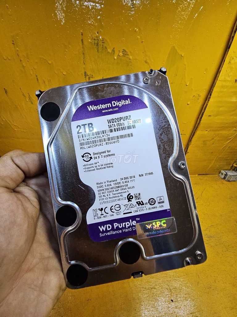 Ổ cứng HDD Western Digital WD Purple 2TB Mới. Mua bán Linh kiện (RAM, Card...) tại Quận Ninh Kiều Cần Thơ được đăng bởi ĐỒ CỦ DÙNG TỐT hình 1