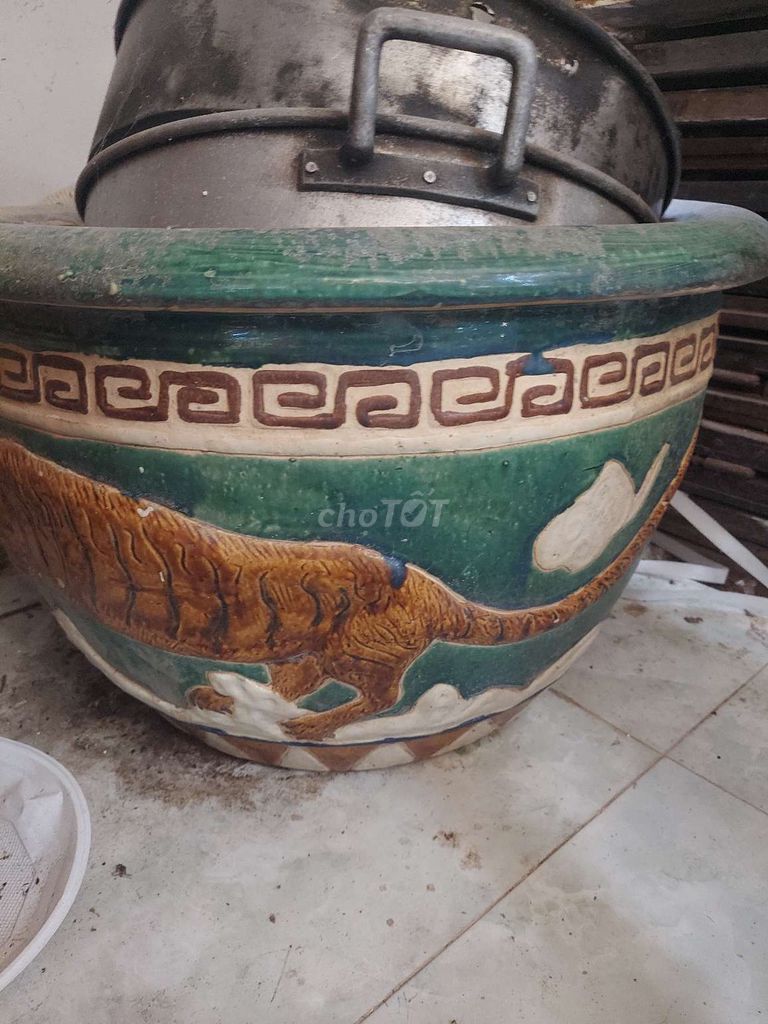 Chậu cây gốm sứ họa tiết rồng. Mua bán Cây cảnh, đồ trang trí tại Huyện Long Hồ Vĩnh Long được đăng bởi Phúc Huy hình 1