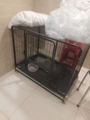 Lồng vận chuyển chó mèo Kim loại Đen