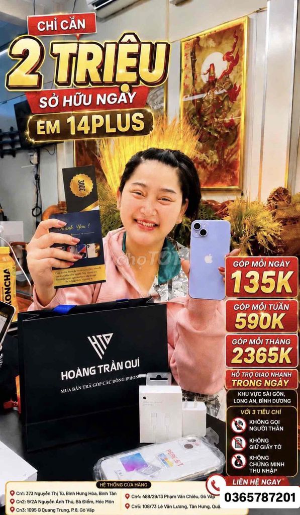 Góp iphone bao nợ xấu. Mua bán Điện thoại tại Huyện Hóc Môn Tp Hồ Chí Minh được đăng bởi Hồng Phượng hình 1