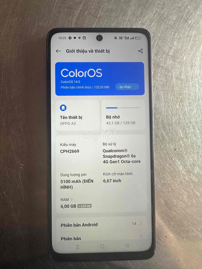 OPPO A3 128GB. Mua bán Điện thoại tại Huyện Mỹ Đức Hà Nội được đăng bởi Kim hình 1