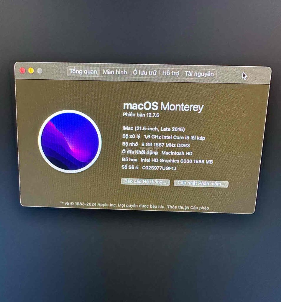 IMAC 21.5 INCH LATE 2015 Kèm bàn phím chính hãng