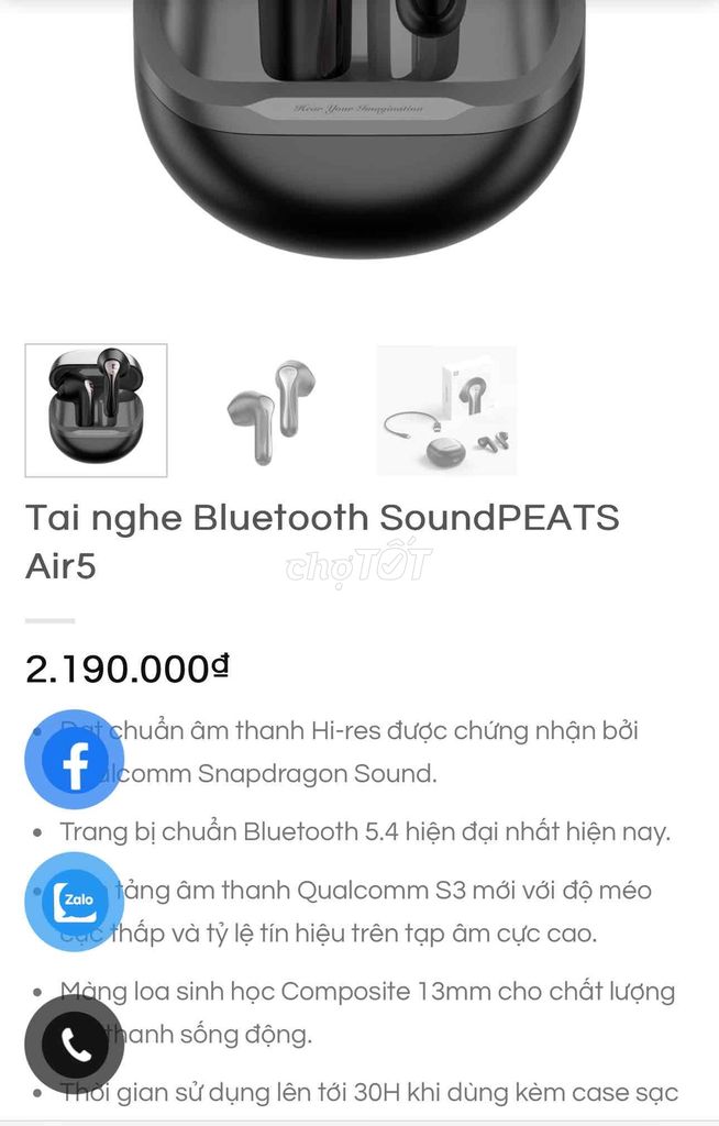 Tai nghe Soundpeats Air 5 full box - PASS RẺ