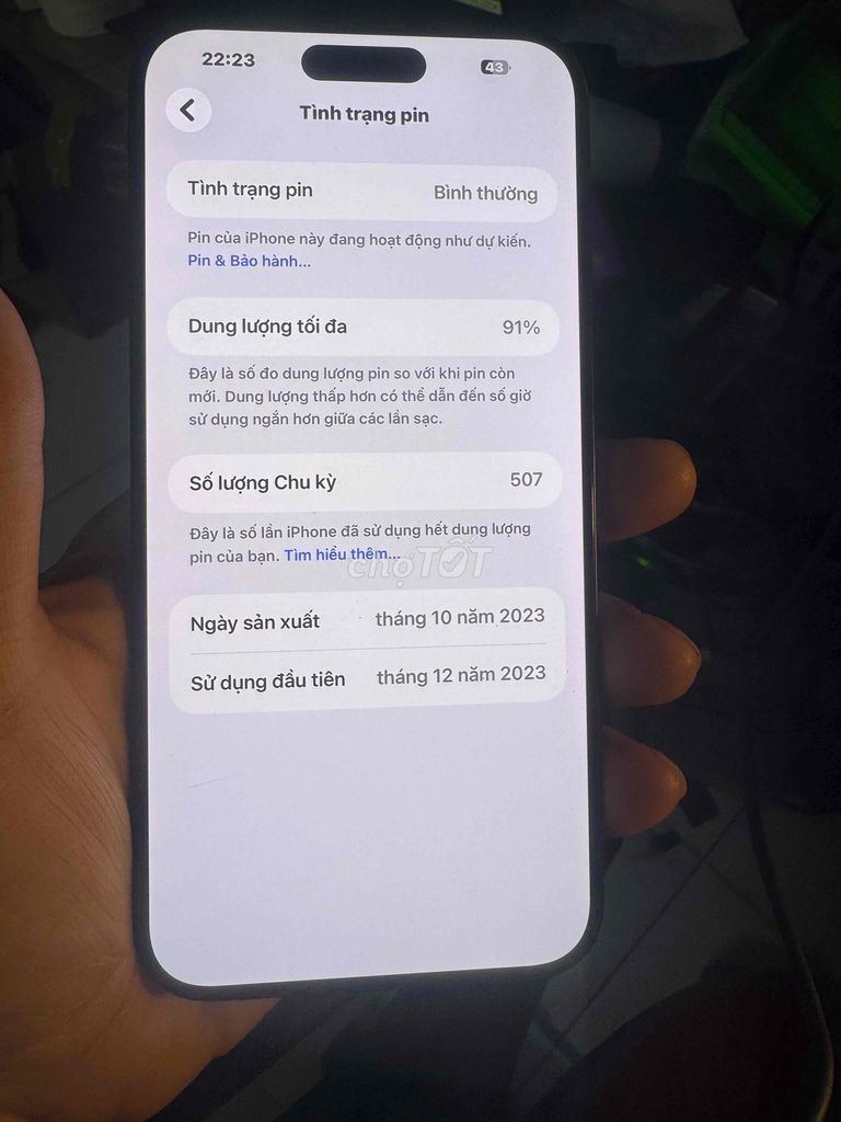 Iphon 15prm 1T máy zin usa. Mua bán Điện thoại tại Quận Hà Đông Hà Nội được đăng bởi Kiểm US hình 1