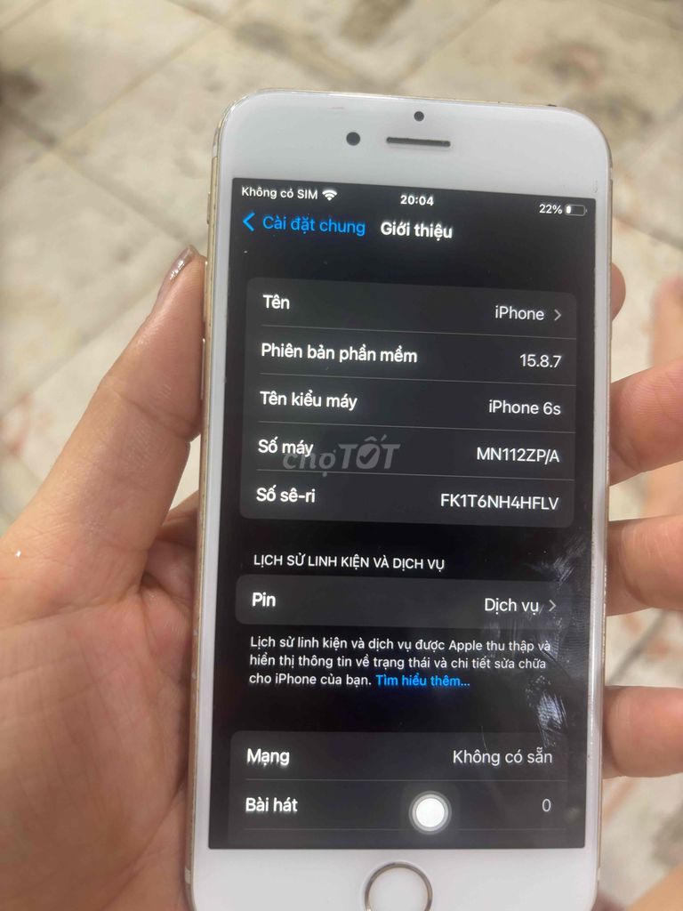 Apple iPhone 6s 32GB Vàng Đã sử dụng. Mua bán Điện thoại tại Quận Bình Tân Tp Hồ Chí Minh được đăng bởi Đường Minh hình 1