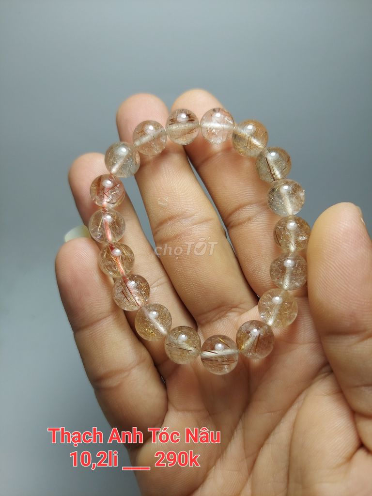 Vòng tay đá thạch anh tóc nâu 10.2li. Mua bán Đồ sưu tầm, đồ cổ tại Huyện Vĩnh Cửu Đồng Nai được đăng bởi Thành Tâm hình 1