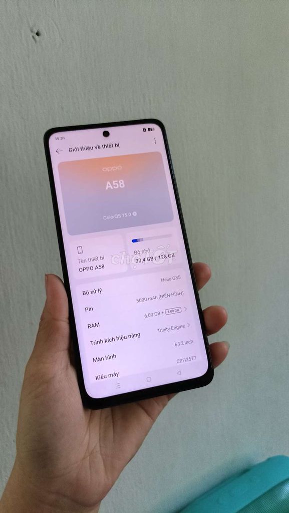 Oppo A58 128GB/6GB Đen pin lâu, nguyên rin. Mua bán Điện thoại tại Quận Hải Châu Đà Nẵng được đăng bởi phong hình 1
