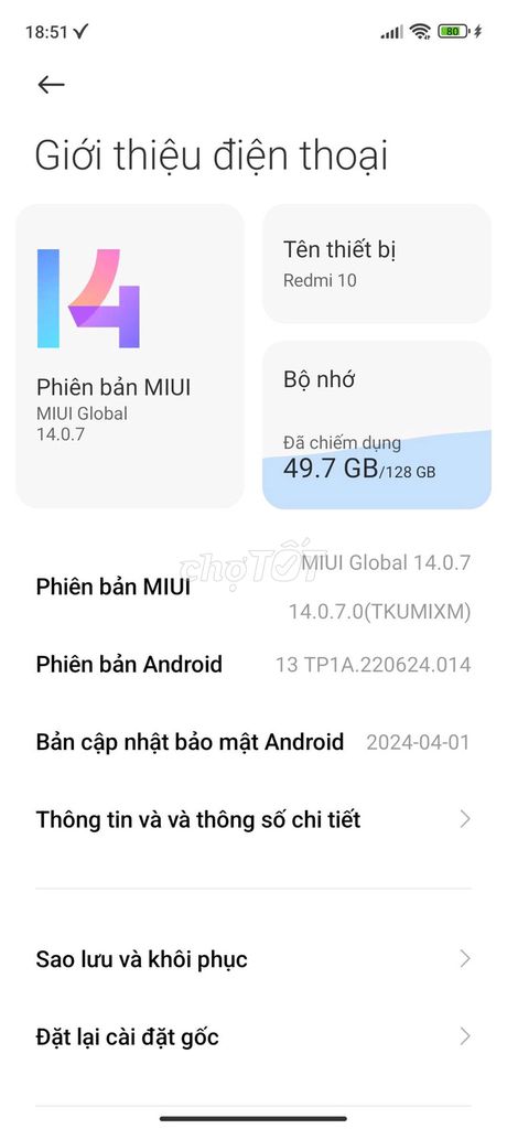 Xiaomi Redmi 10 128GB. Mua bán Điện thoại tại Thị xã Tân Uyên Bình Dương được đăng bởi Ngoc Huyen hình 1