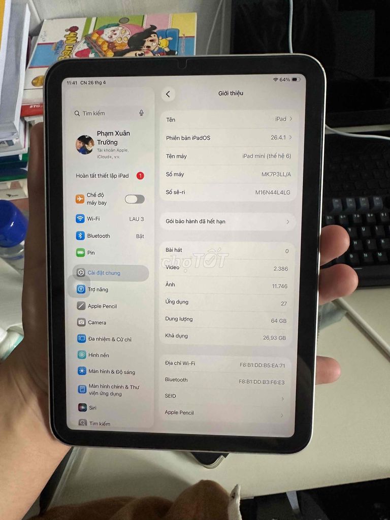Apple iPad mini 6 64GB Wifi Bạc. Mua bán Máy tính bảng tại Thành phố Thủ Đức Tp Hồ Chí Minh được đăng bởi Phạm Xuân Trường hình 1