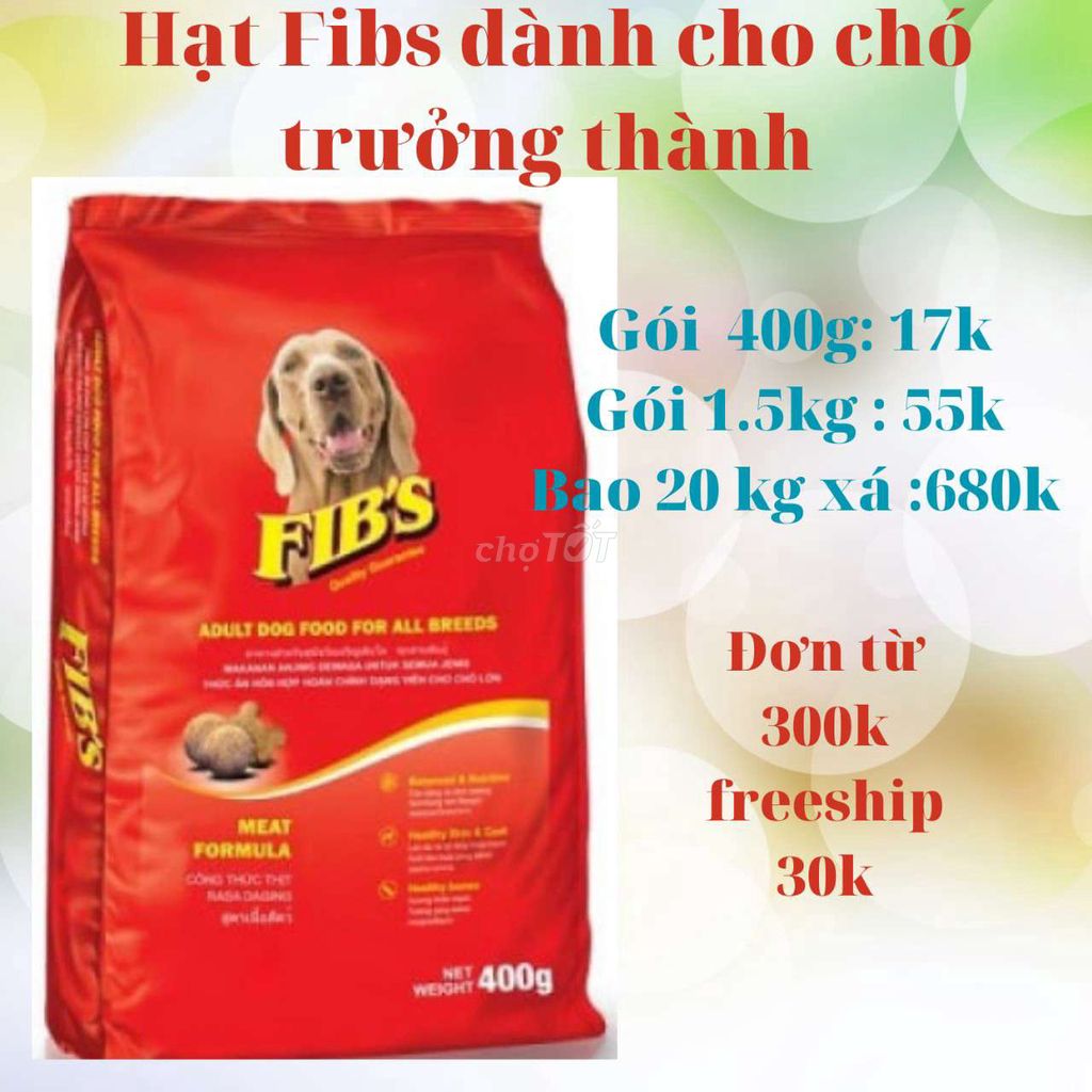 Hạt cho. Chó fibs bao xá 20kg