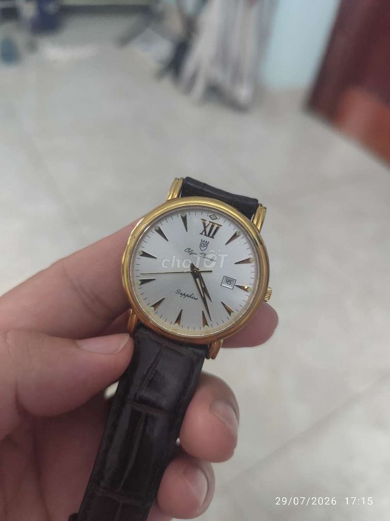 Đồng hồ Olym Pianus Nam Dây da, vỏ vàng. Mua bán Đồng hồ tại Huyện Thanh Trì Hà Nội được đăng bởi Đồ Cũ Còn Tốt Hà Nội hình 1