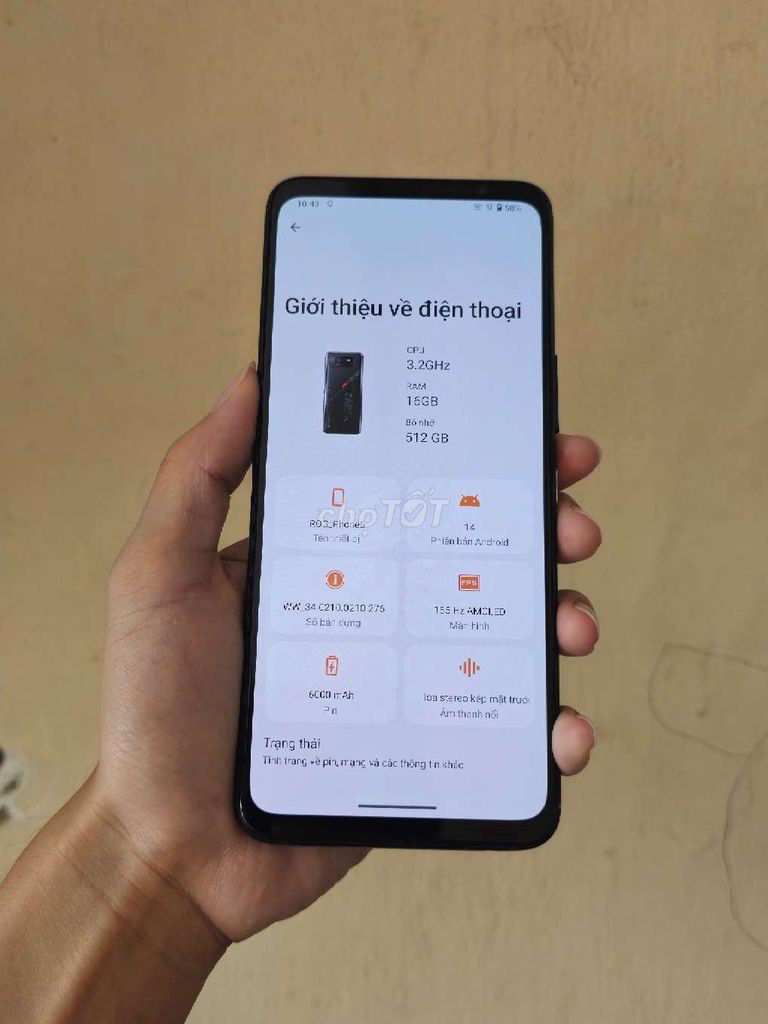 Asus ROG Phone 6 Ram 16gb Bộ nhớ 512gb. Mua bán Điện thoại tại Quận 12 Tp Hồ Chí Minh được đăng bởi Smartphone giá kho hình 1