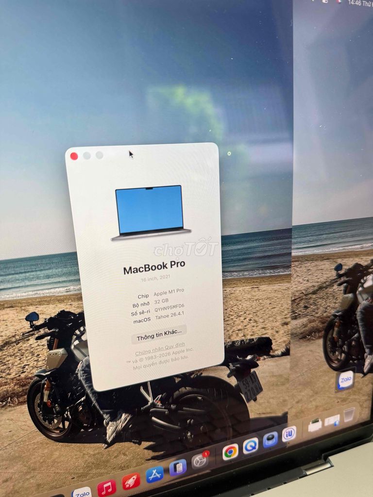 MacBook Pro M1 Pro 32GB/512GB Xám body 98%. Mua bán Laptop tại Quận Bình Thạnh Tp Hồ Chí Minh được đăng bởi Táo Care  hình 1